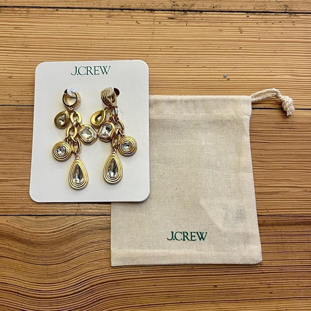 J. Crew Geometric Sparkle Drop Earrings. NWT. - Picture 5 of 7